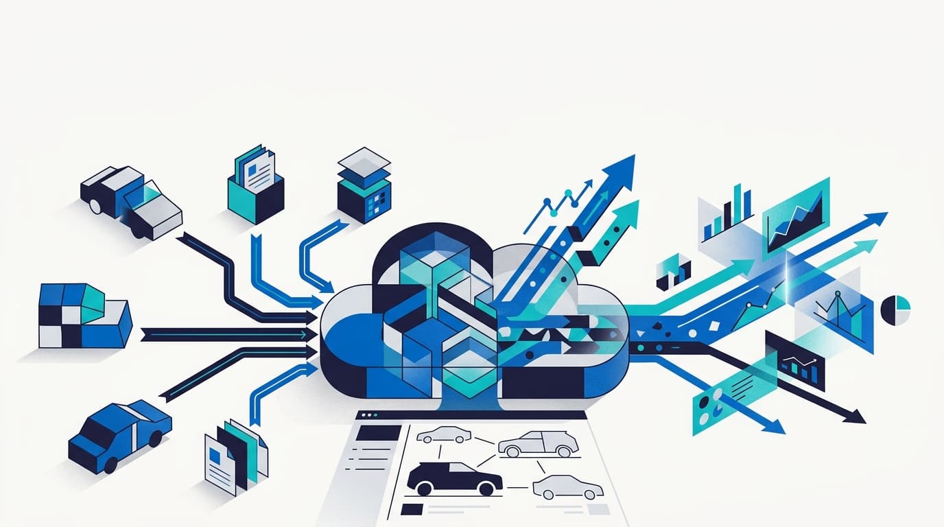 Editorial illustration for A cloud data lakehouse for an online vehicle-trading platform
